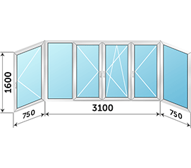 Окно на балкон Veka Euroline 4600x1600