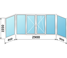 Окно на лоджию KBE Gut 4500x1550