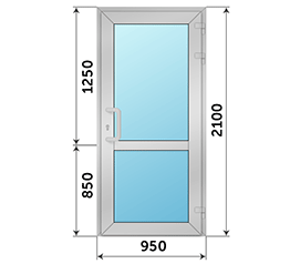 Одностворчатая дверь остекленная Vidnal 950x2100