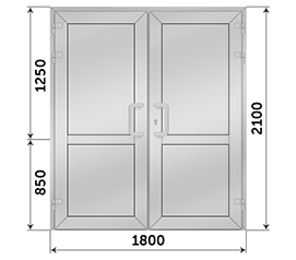 Двухстворчатая дверь глухая Vidnal 1800x2100