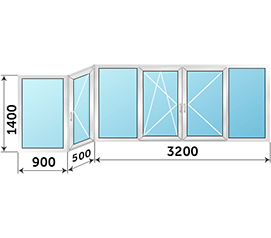 Балконное окно KBE Gut 4600x1400