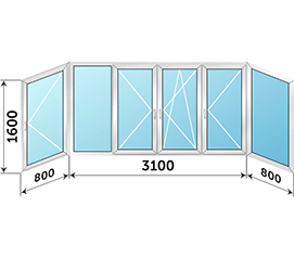 Балконное окно Provedal P-400 4700x1600